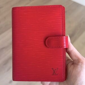 ❤️ LOUIS VUITTON EPI Leather Agenda PM  Passport Holder RED Pristine